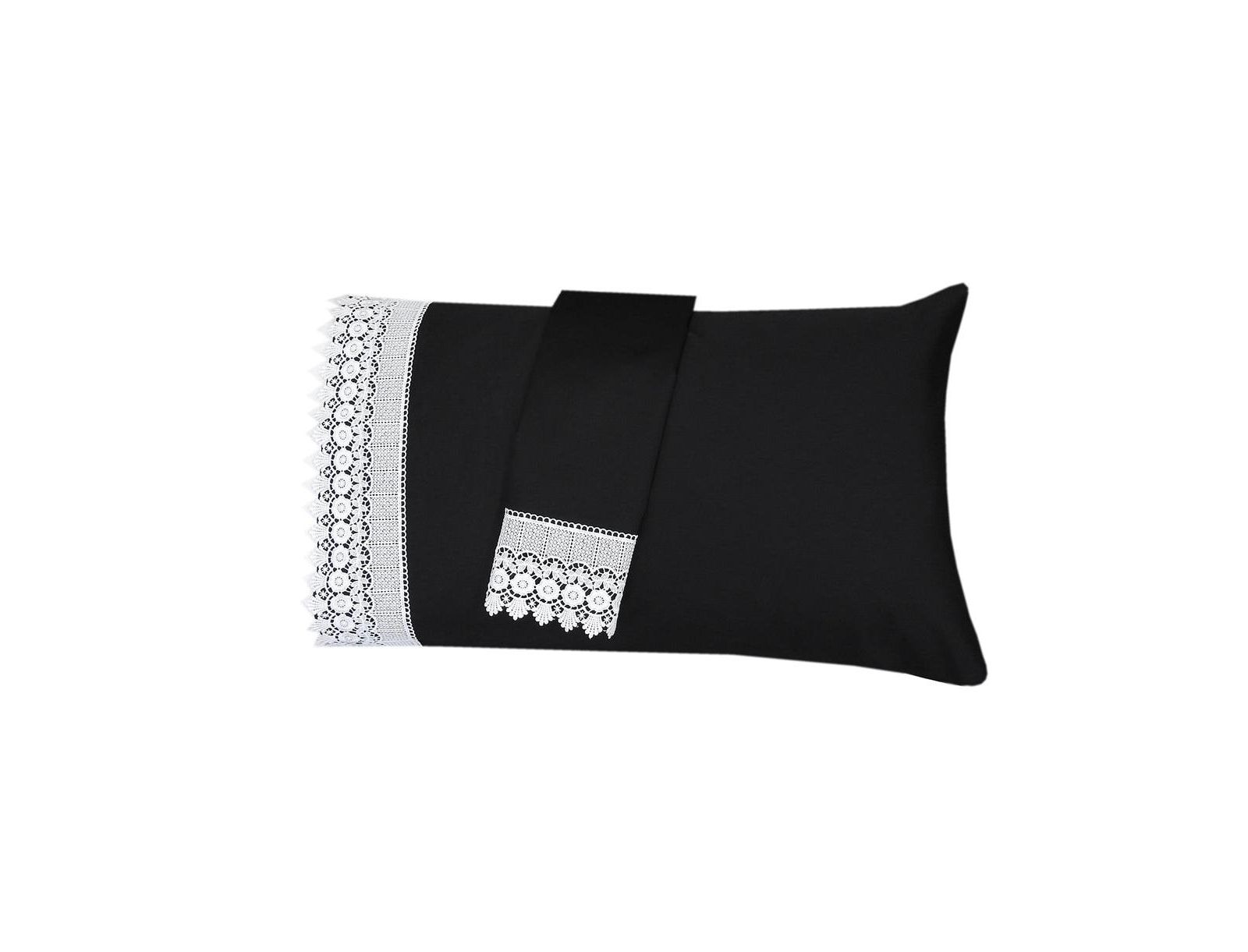 Egyptian Linens Embellished 4-Inch Lace Trim Pillowcases (Pair)