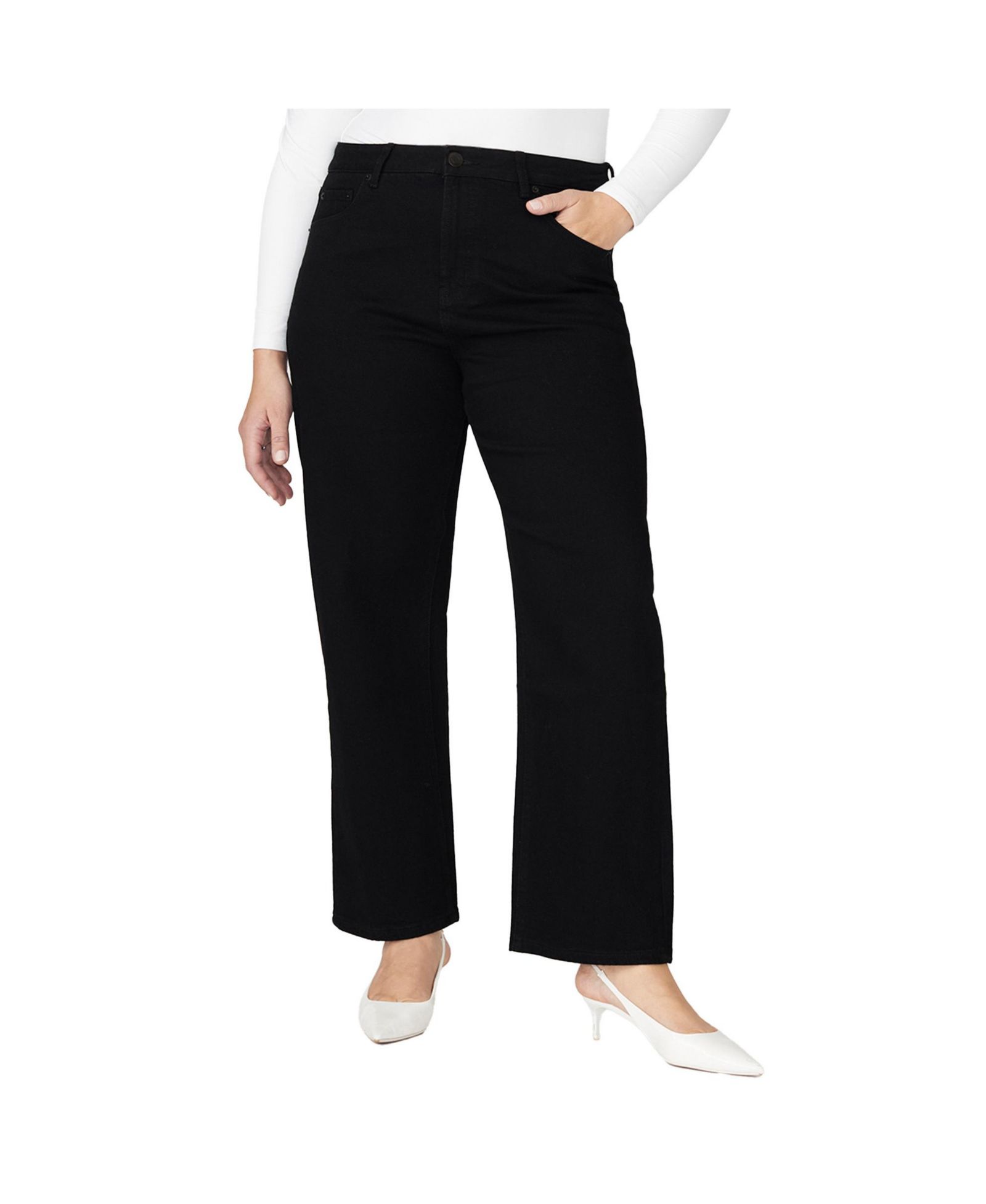 Джинсы ELOQUII Naomi, Plus Size, прямые