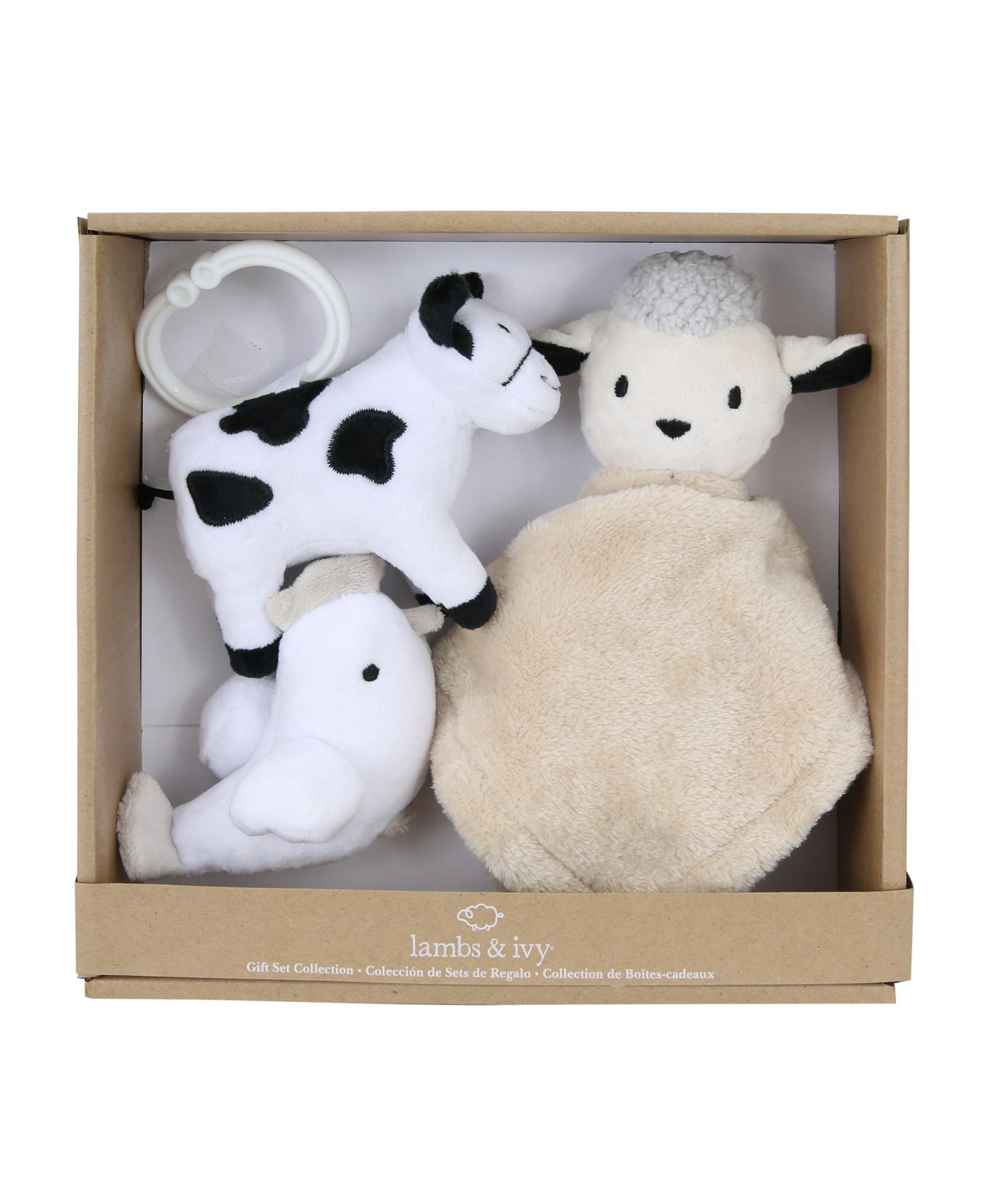 Набор мягких игрушек Lambs & Ivy Farm, 3 шт. (овца, корова, курица)