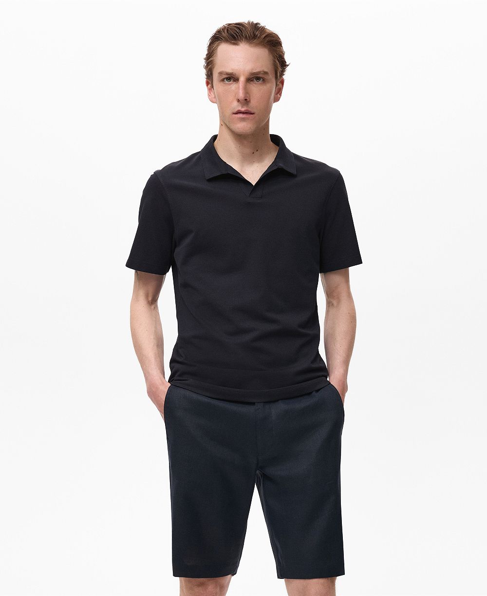 Mango Men's Cotton Pique Polo Shirt