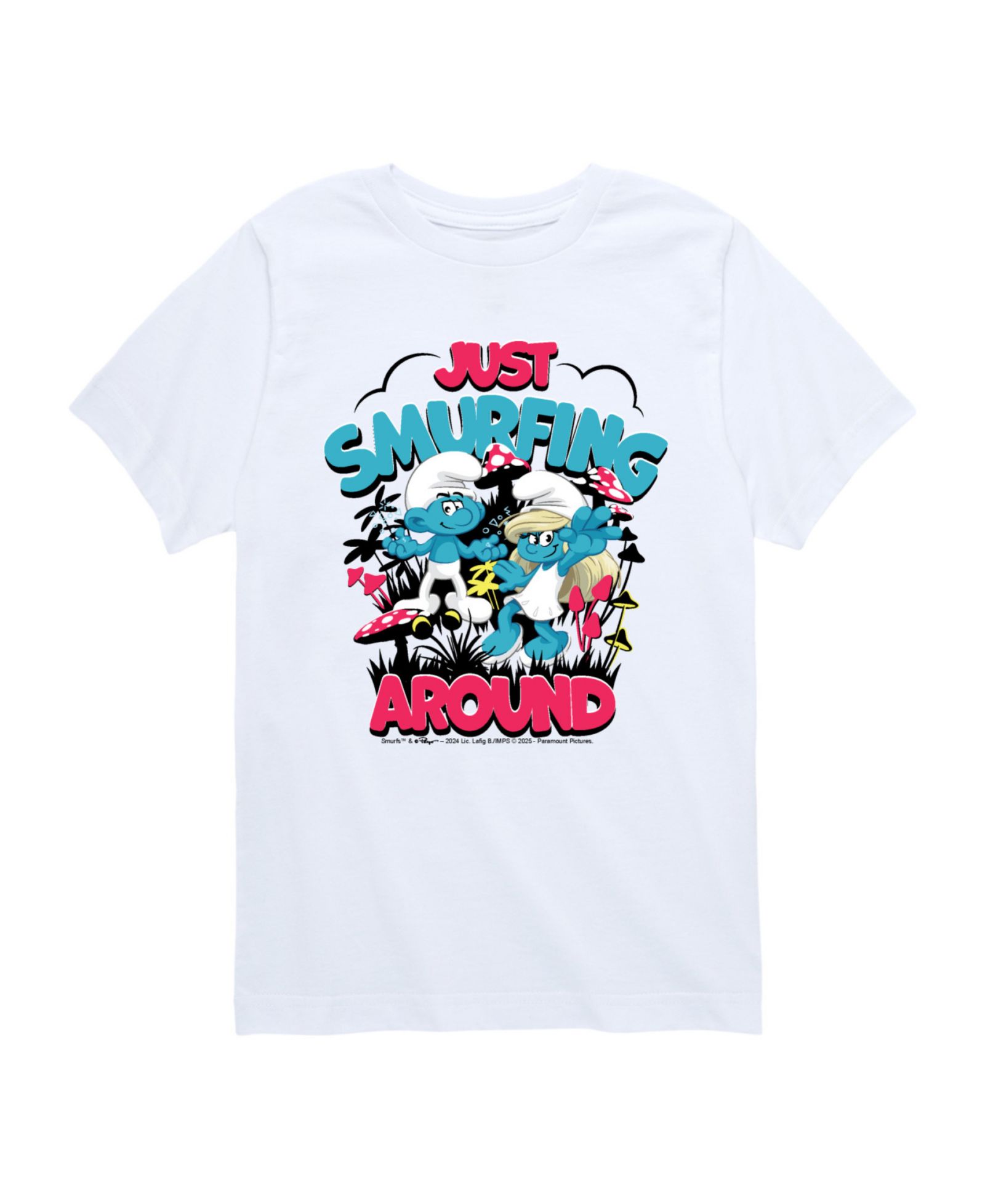 Smurfs Big Boys Just Smurfing Around Graphic T-Shirt
