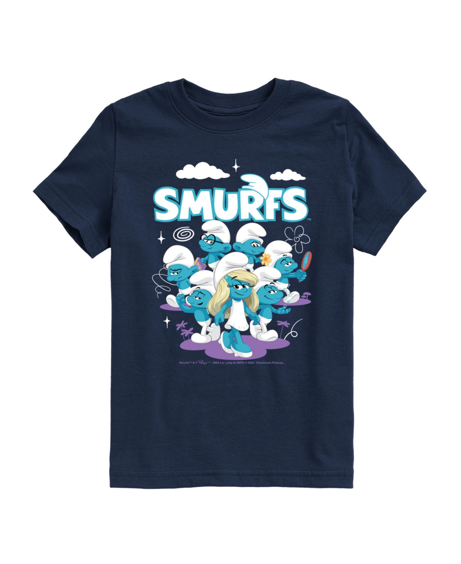 Детская футболка Smurfs с принтом облаков
