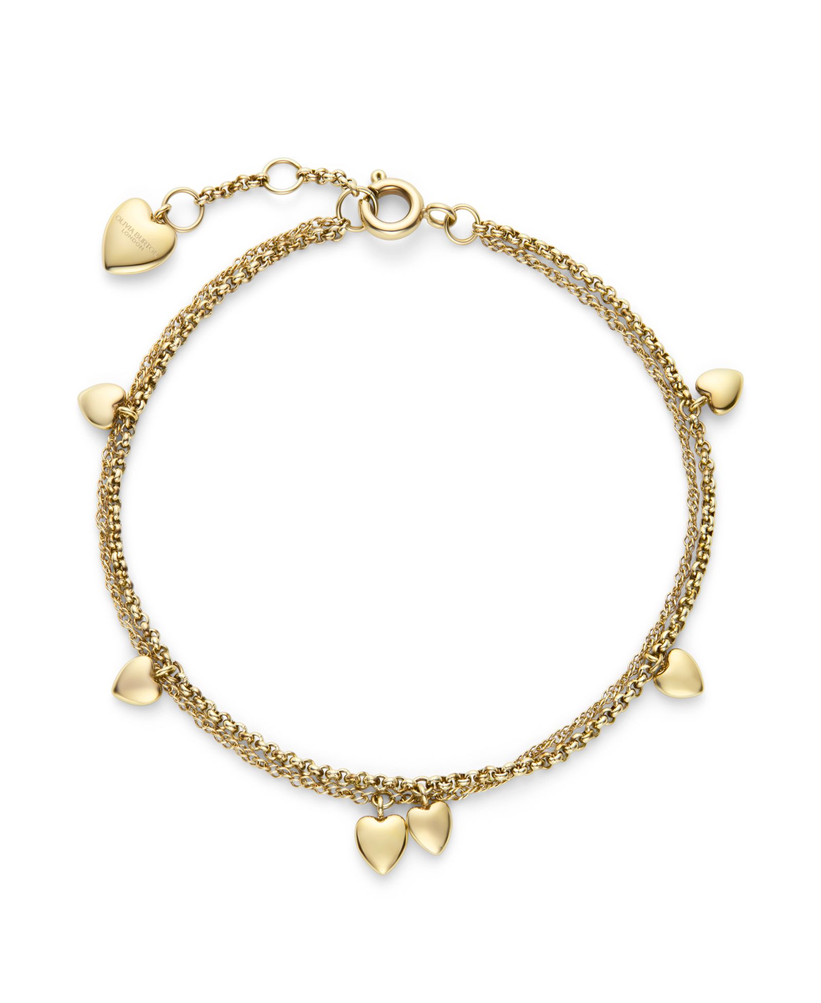 Olivia Burton мини-браслет Mini Heart, золотистая нержавеющая сталь