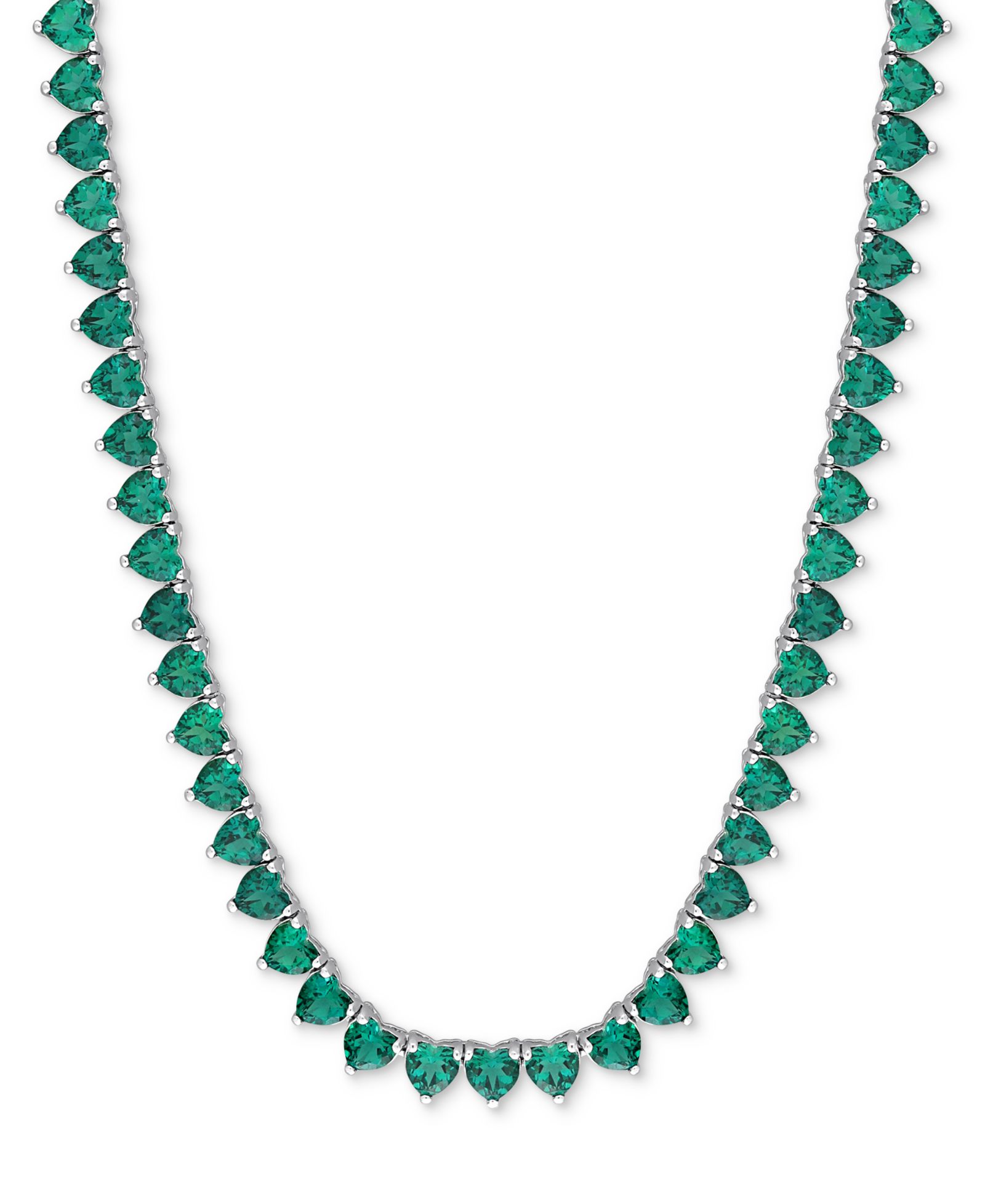 Колье с изумрудом Lab Grown Emerald 18" в Sterling Silver