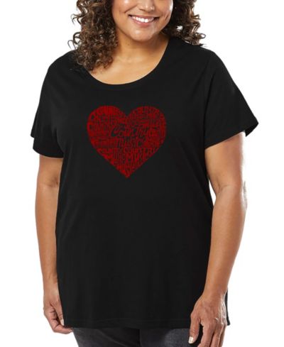 LA Pop Art футболка Plus Size Country Music Heart Word Art