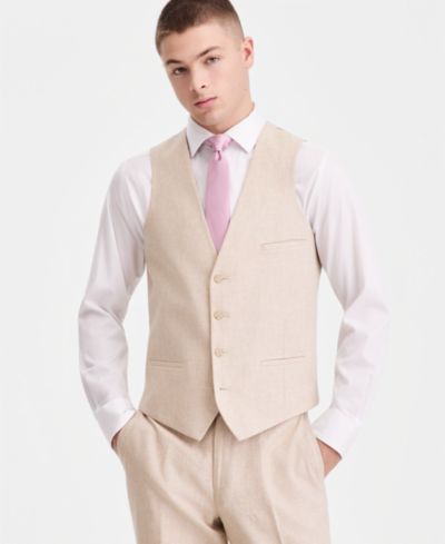 Bar III Men's Slim-Fit Linen-Blend Suit Separates Vest, Macy's Exclusive