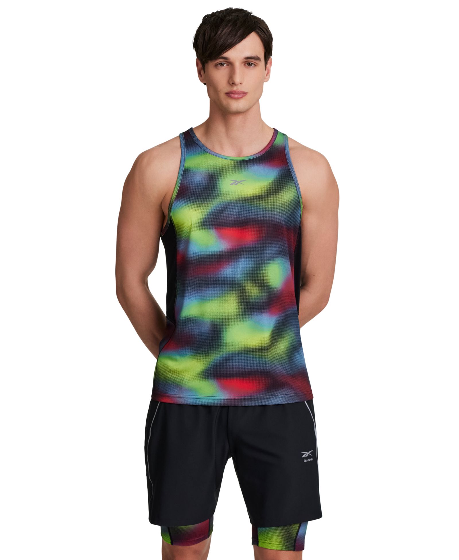 Reebok Men's Run Distort Speed Singlet Sleeveless Tank Top T-shirt