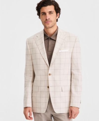 Michael Kors Men's Classic-Fit Tan Patterned Blazer