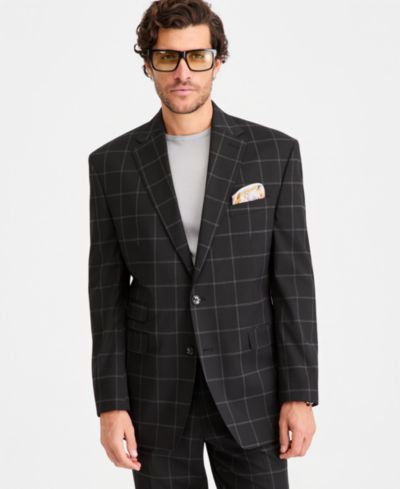 Tayion Collection Мужской пиджак костюма Classic-Fit Windowpane