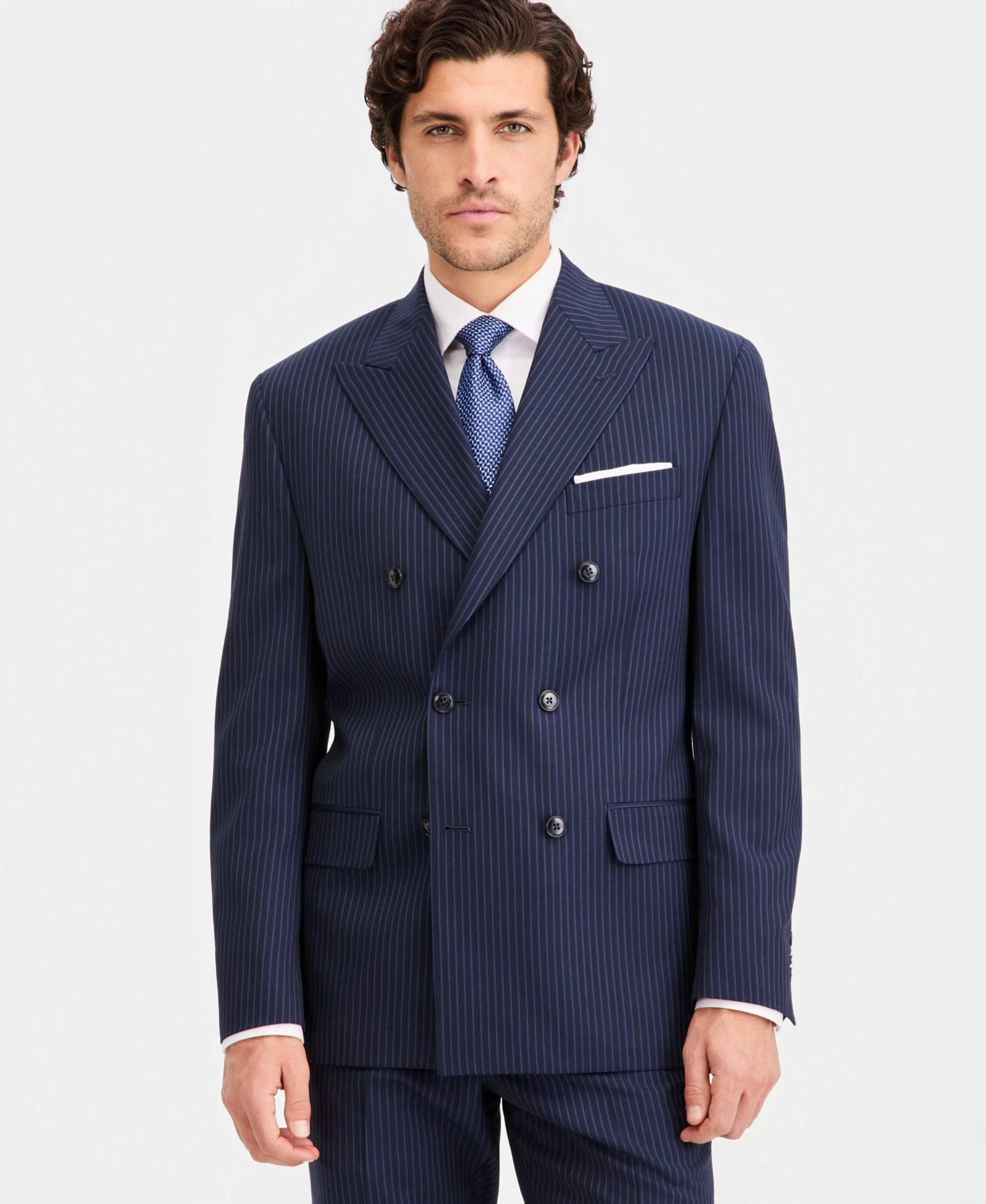 Мужской пиджак Michael Kors Classic-Fit Pinstripe Double-Breasted