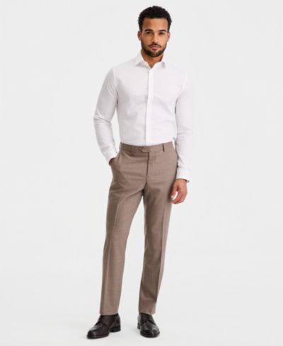 Мужские брюки Ted by Ted Baker Modern-Fit Wool-Blend Tan Pinstripe Suit Separate Pants
