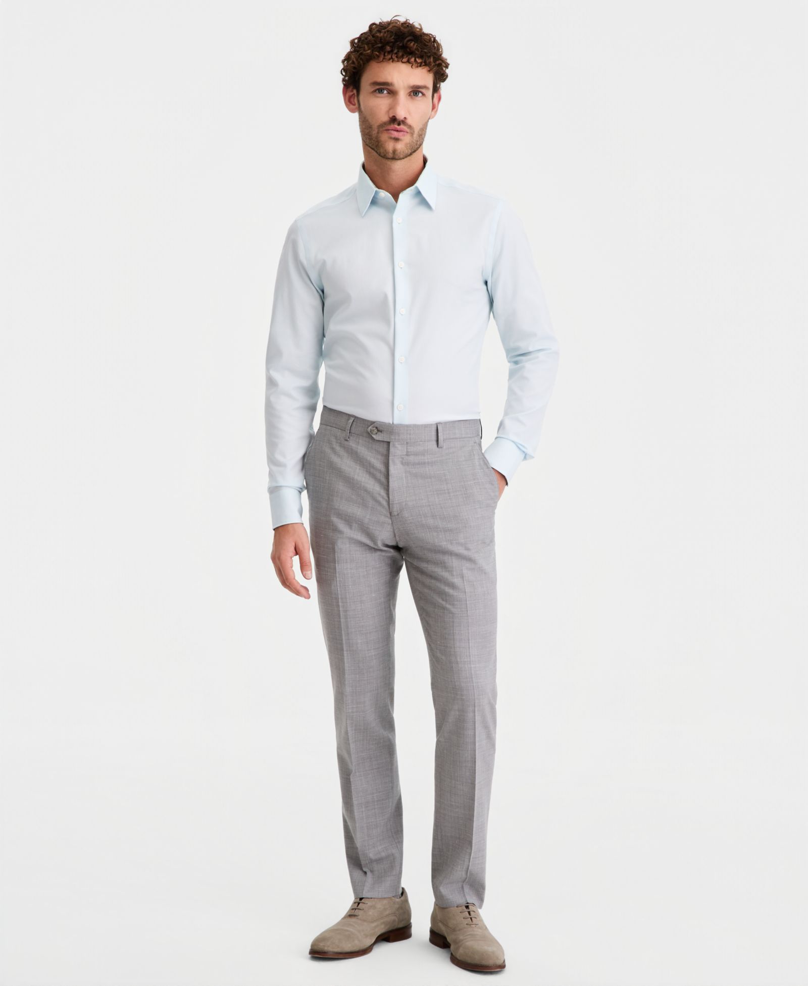 Ted Baker Мужские брюки от костюма, современный крой, смесовая шерсть