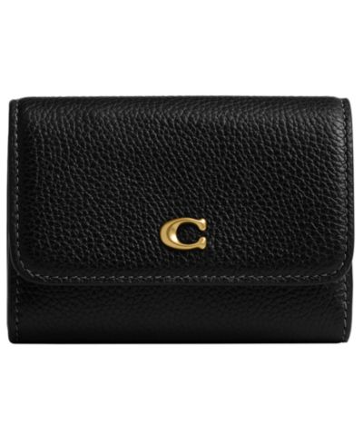 Кошелек COACH Essential Pebble Leather Flap Card Case