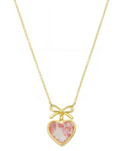 Ожерелье Unwritten Light Pink Rose Cubic Zirconia Heart Shaker With Bow с удлинителем