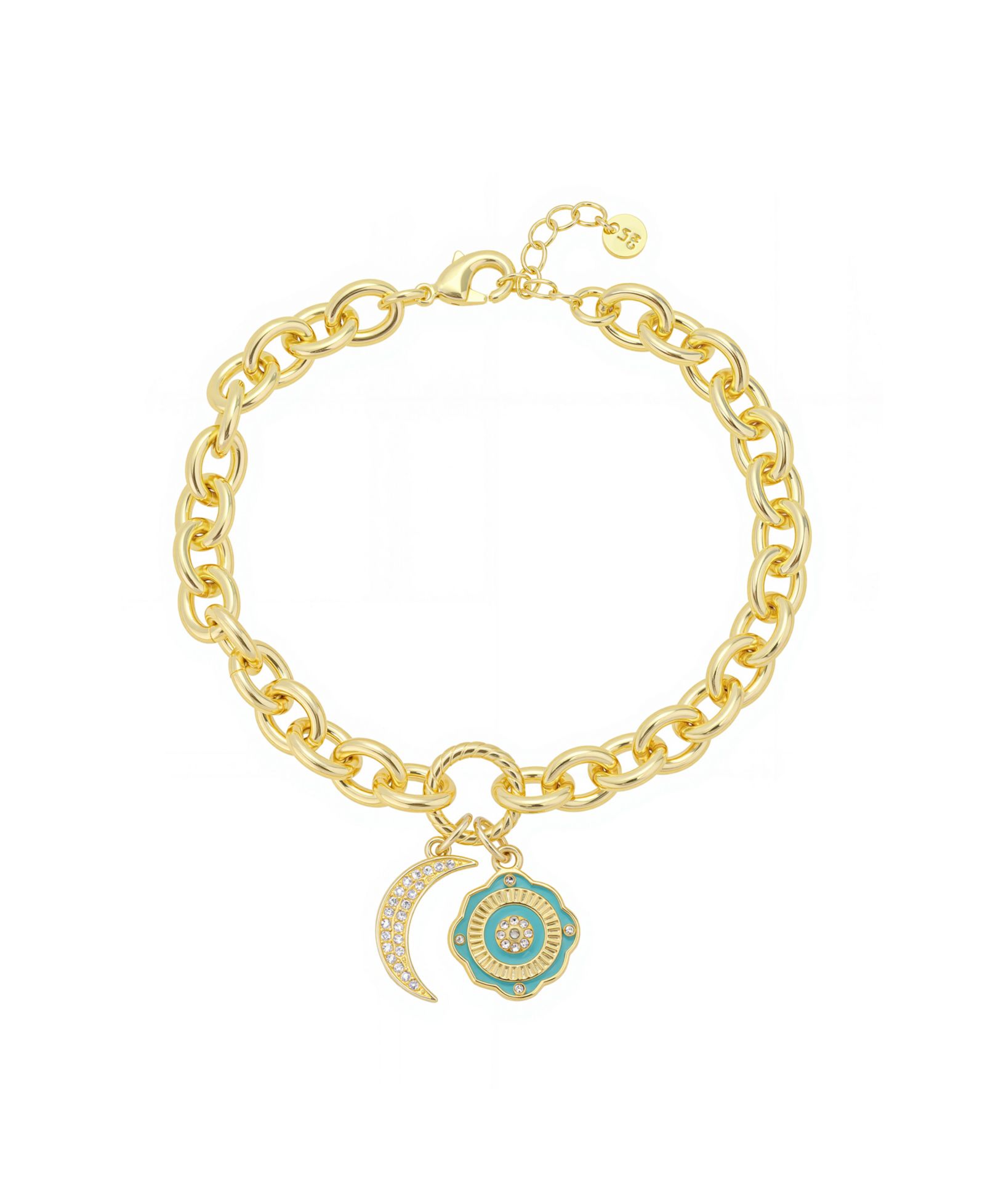 Браслет Unwritten Cubic Zirconia Moon Crystal Green Enamel Evil Eye