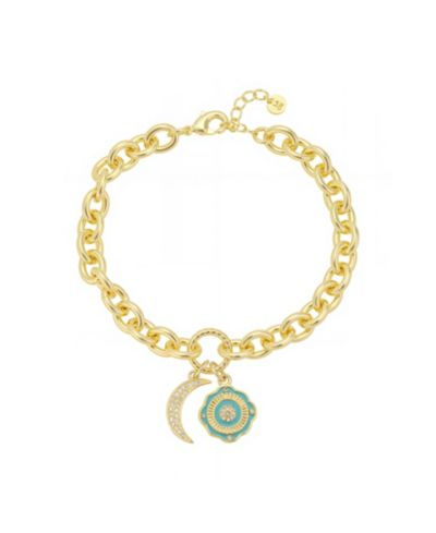 Браслет Unwritten Cubic Zirconia Moon Crystal Green Enamel Evil Eye