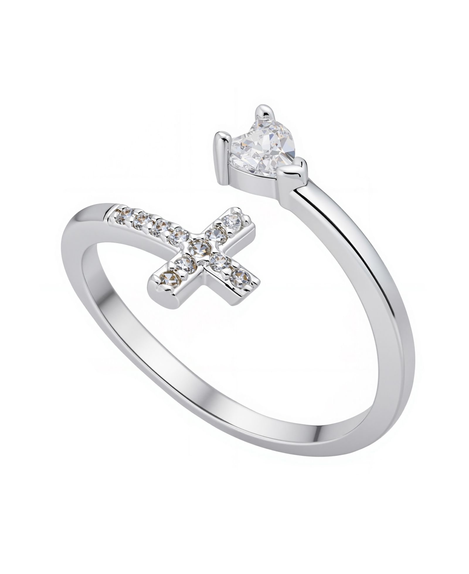 Unwritten Cubic Zirconia Cross Bypass Ring