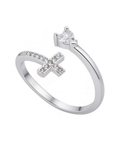Unwritten Cubic Zirconia Cross Bypass Ring