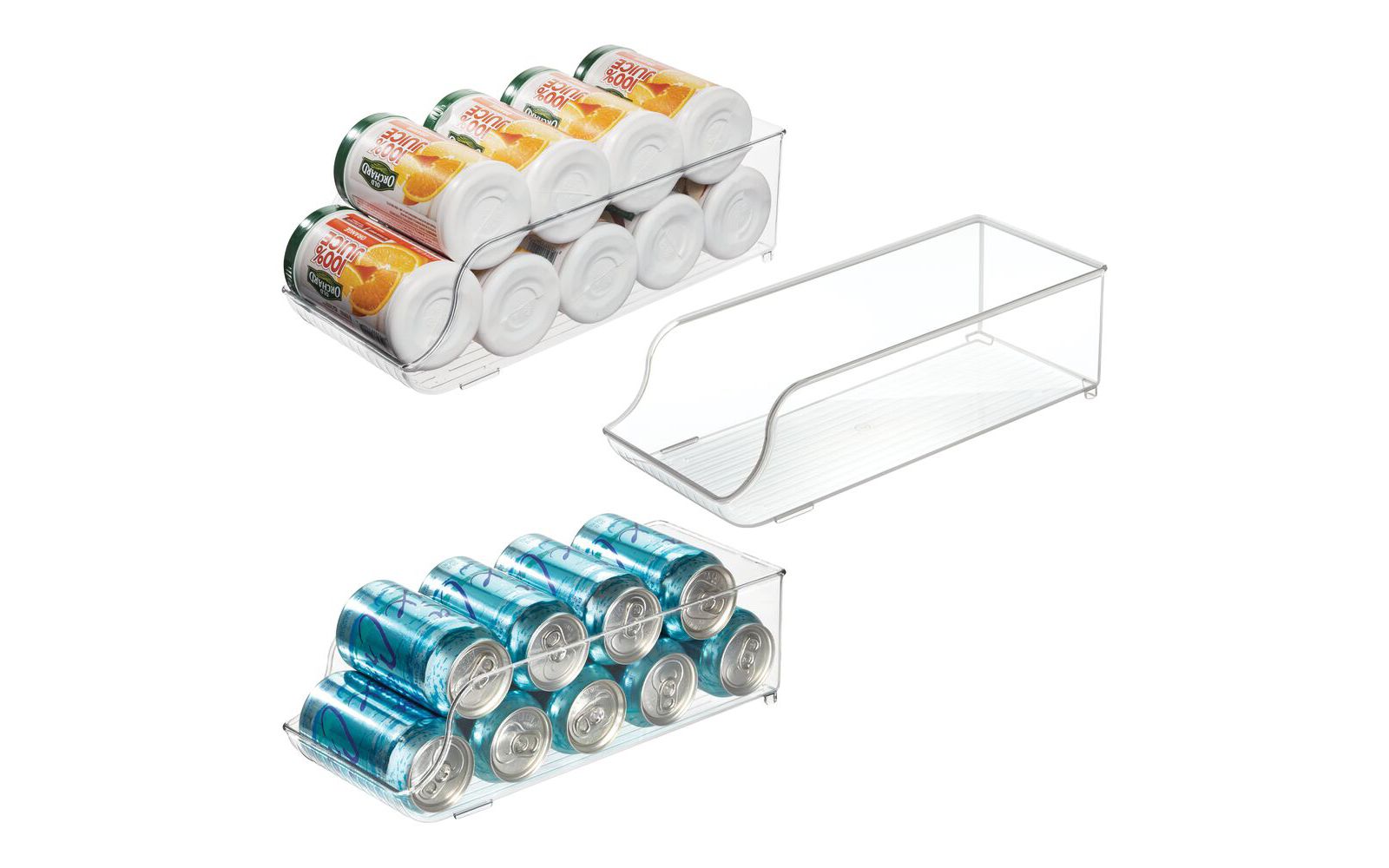 iDesign Stackable Soda Can Dispenser, Set of 3, Clear, Made in USA