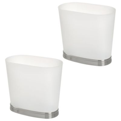 Овальная корзина для мусора для ванной iDesign, набор из 2 шт., Frost/Brushed Nickel