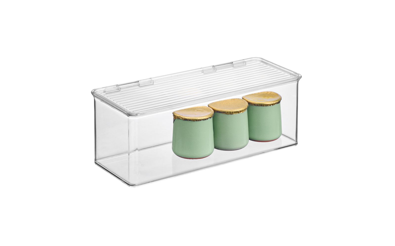 iDesign Stackable Hinged-Lid Storage Box - Clear