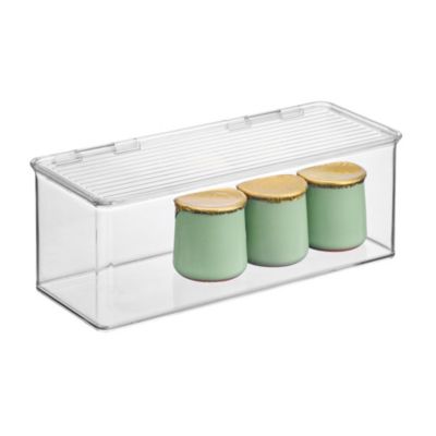 iDesign Stackable Hinged-Lid Storage Box - Clear