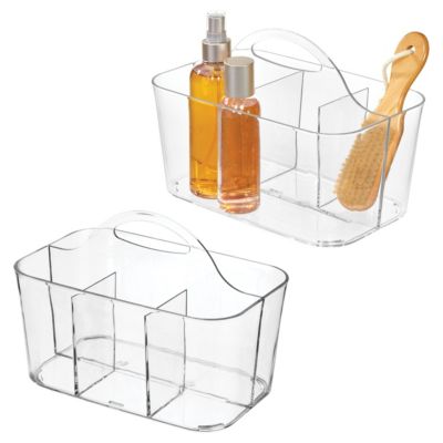 Набор из 2 шт. прозрачных органайзеров iDesign 4-Section Storage Caddy с ручкой