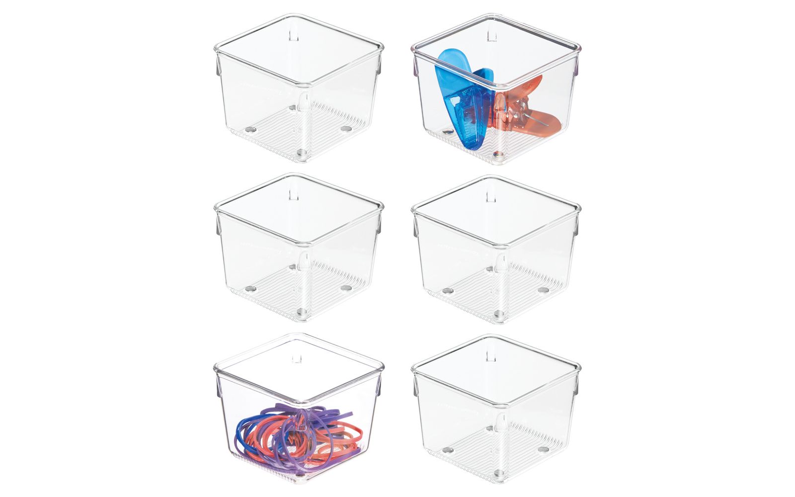 iDesign Set of 6 Plastic Drawer Organizer Bin