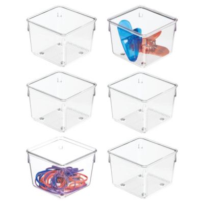 iDesign Set of 6 Plastic Drawer Organizer Bin