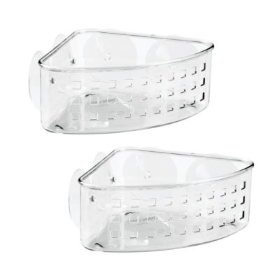 Корзина для душа iDesign Plastic Suction Corner, набор из 2 шт, прозрачная