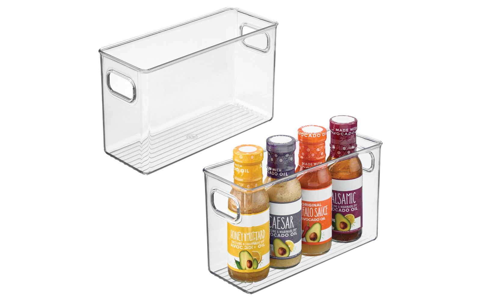 iDesign Set of 2 Pantry Storage Bins with Handles - Clear