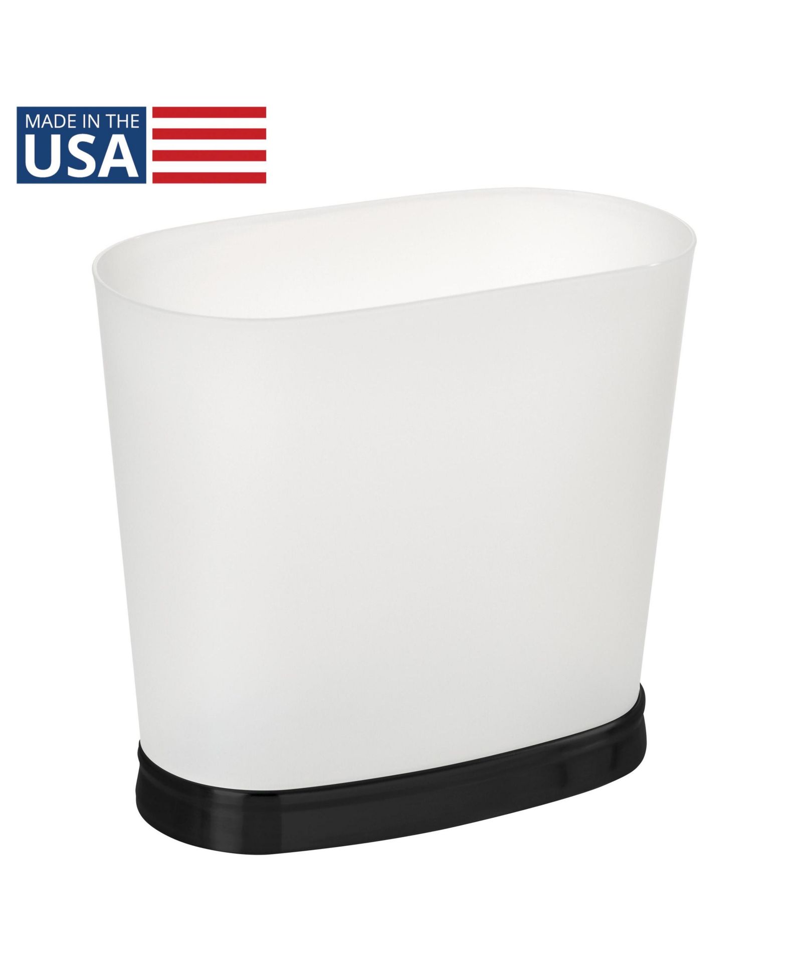 Мусорное ведро iDesign mSmall Oval Bathroom Frost/Matte Black