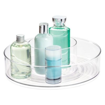 iDesign 12-inch Divided Lazy Susan for Bathroom Storage - Clear