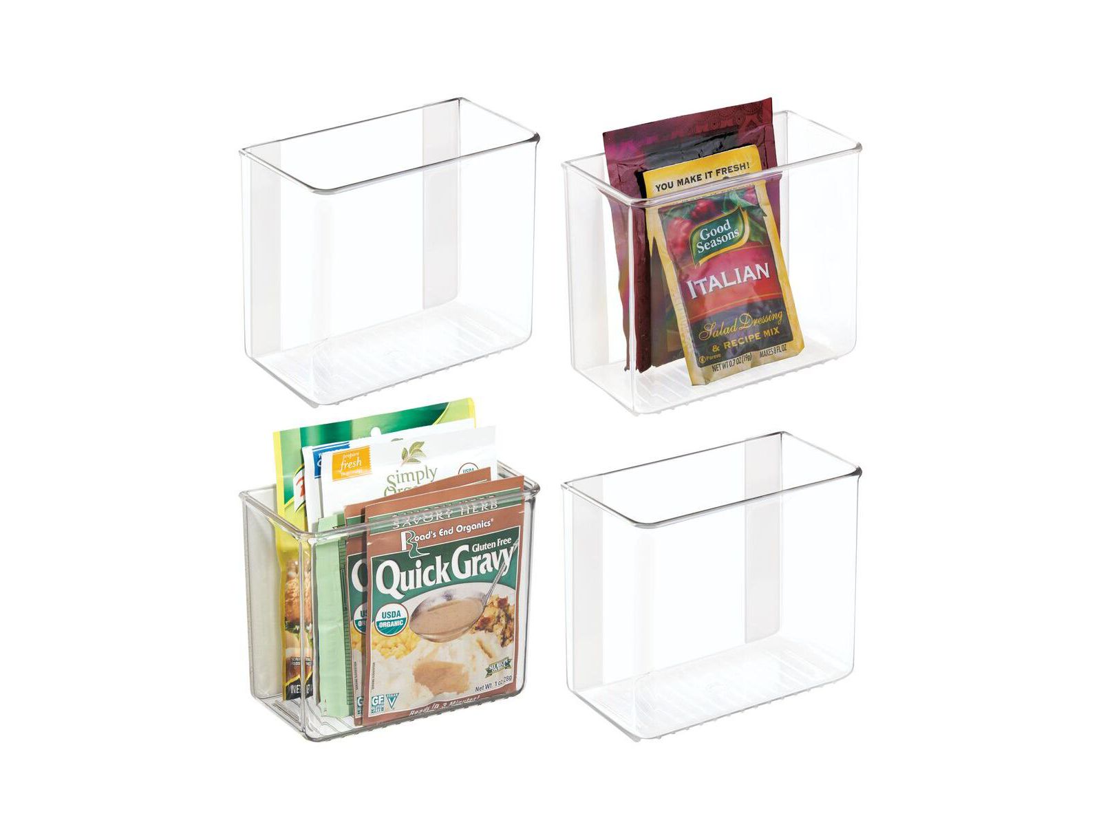 iDesign Adhesive Organizer Bin для кухни - Set of 4