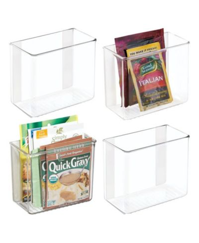 iDesign Adhesive Organizer Bin for Kitchen - Set of 4