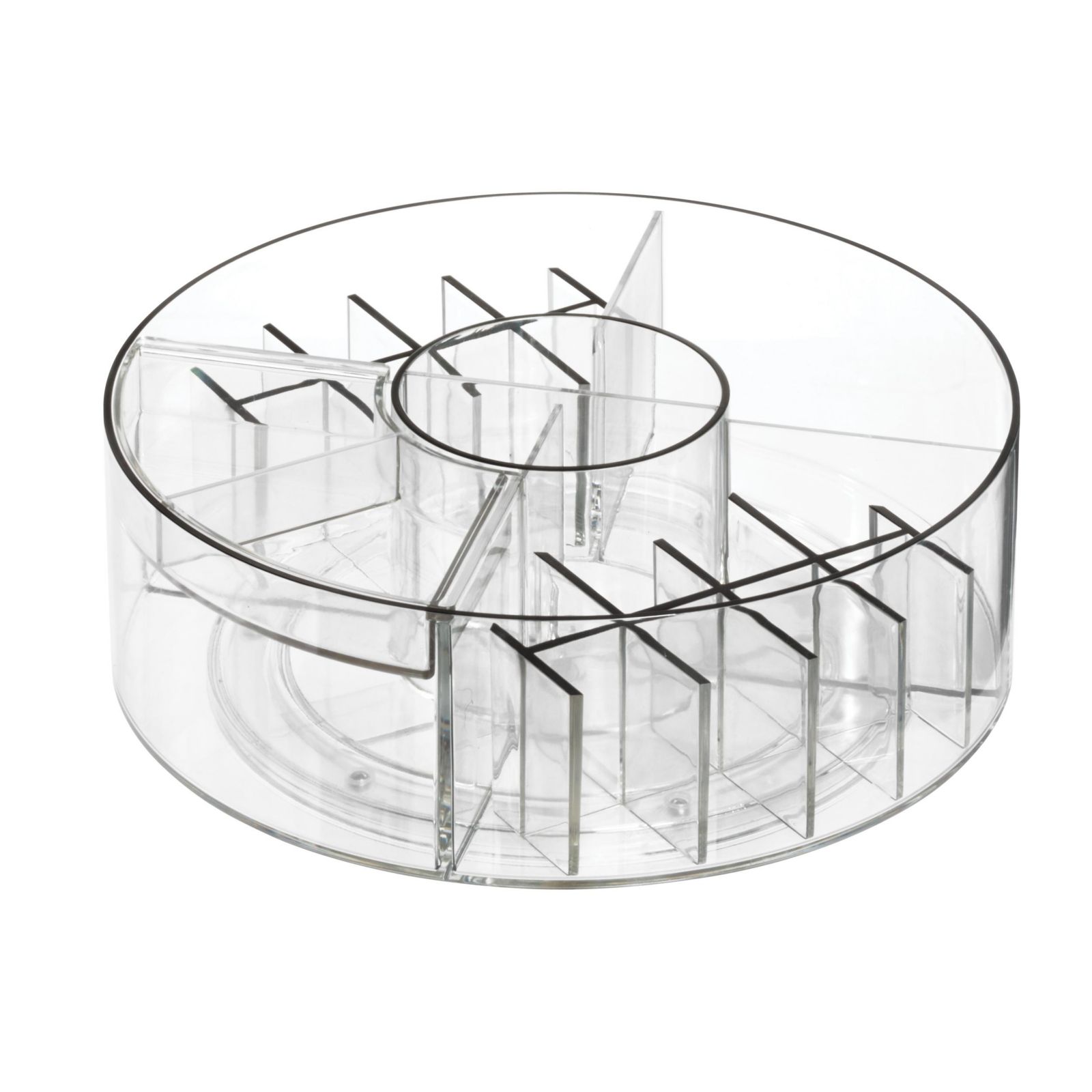 iDesign Rotating Makeup Organizer with Dividers - Clear