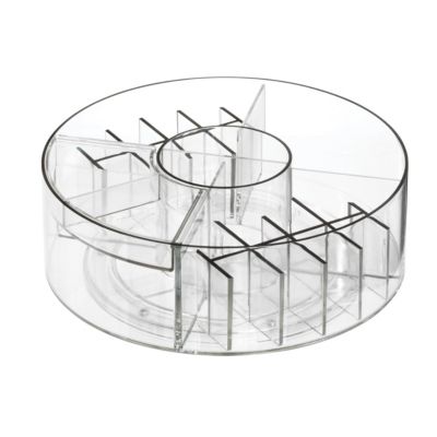 iDesign Rotating Makeup Organizer with Dividers - Clear