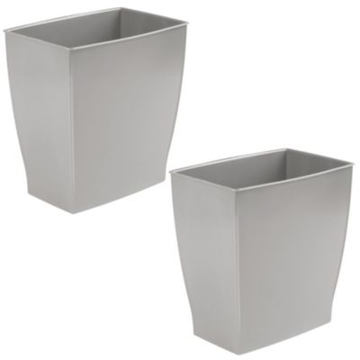 Прямоугольная корзина для мусора iDesign, 2.5 Gallon / 9.5 Liter, набор из 2 шт, серая