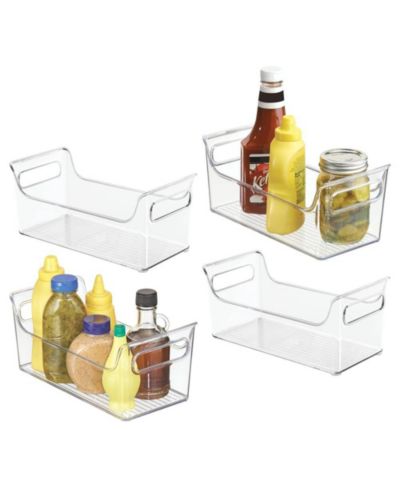 iDesign Plastic Condiment Organizer with Handles, Set of 4, Clear, Made in USA