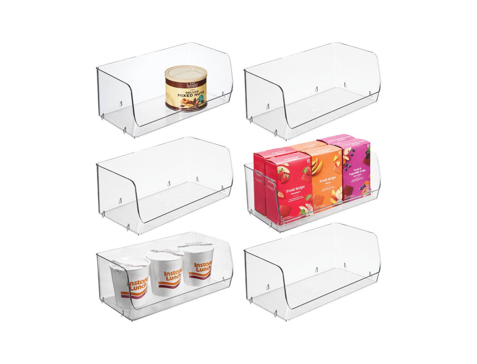 Набор открытых контейнеров для хранения iDesign Wide Stackable Set of 6