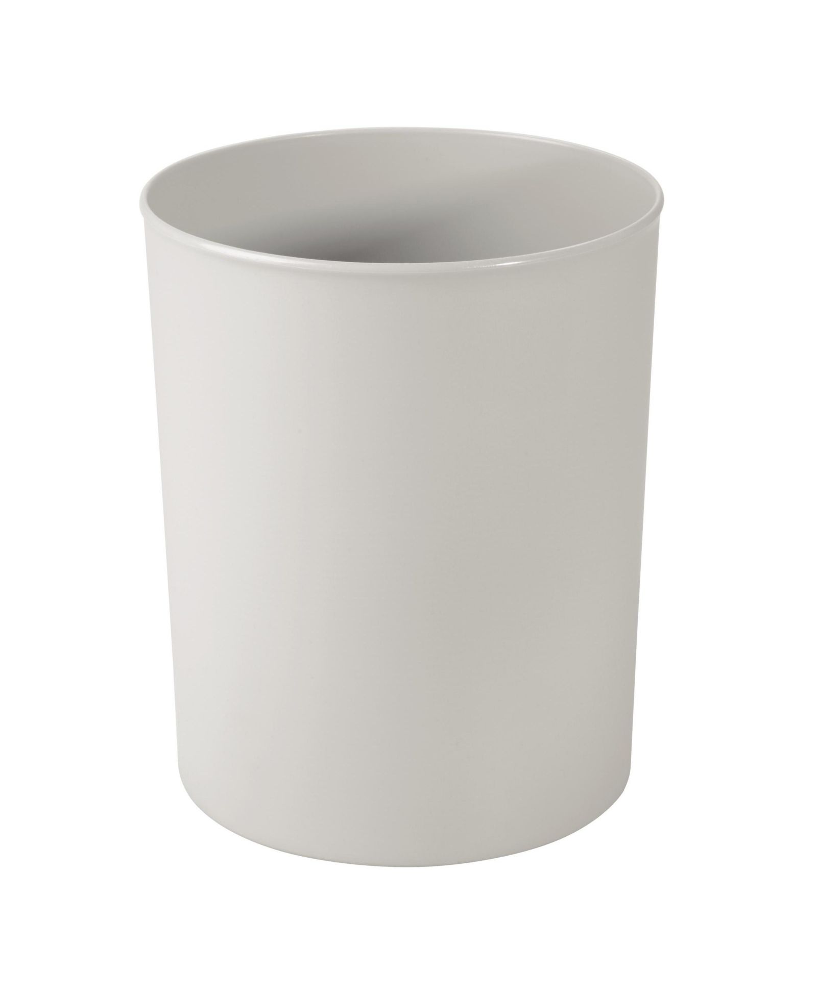 iDesign Small Round Plastic Bathroom Trash Can - Light Gray