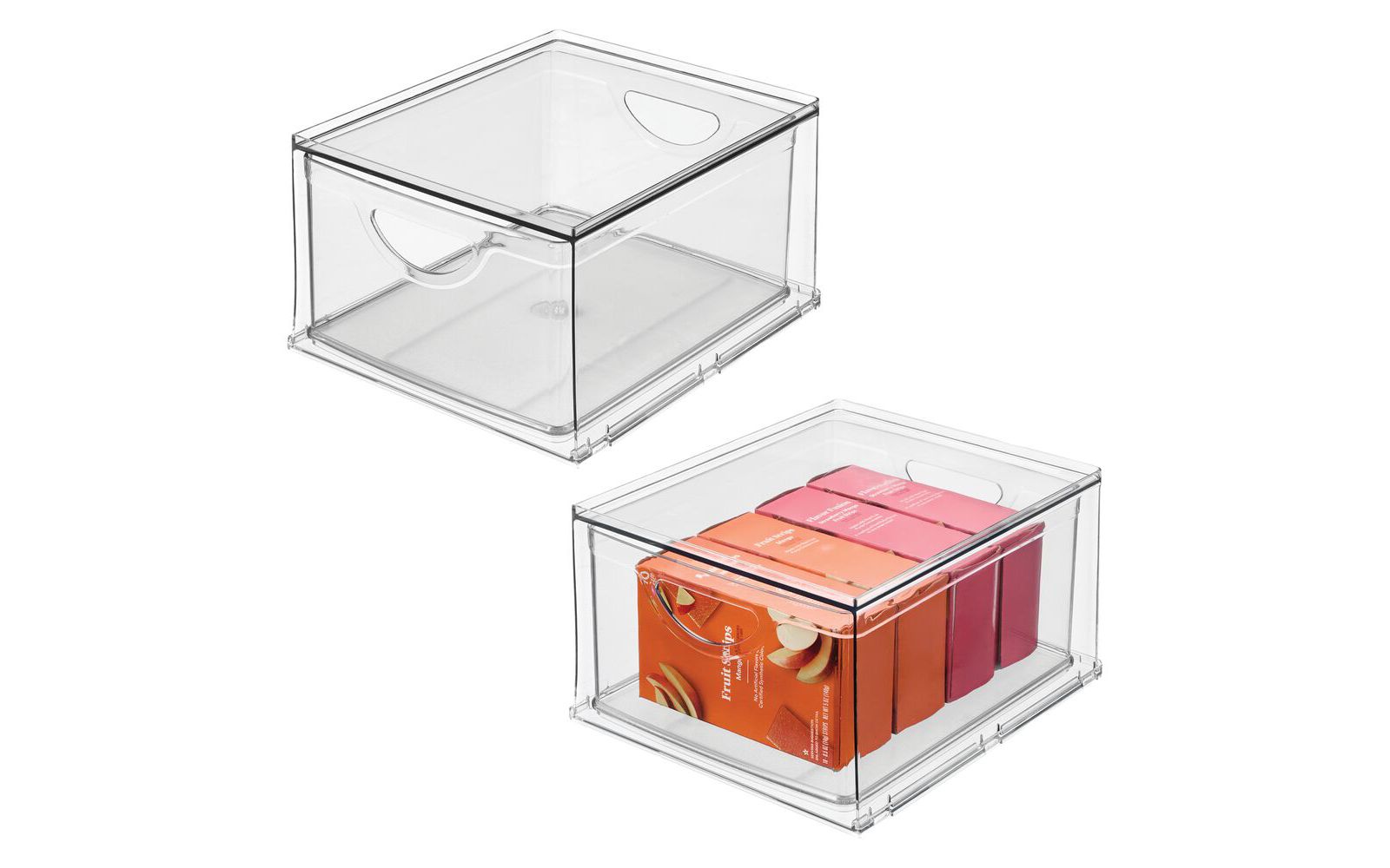 Контейнер для хранения mDesign Stackable, набор из 2 шт., прозрачный