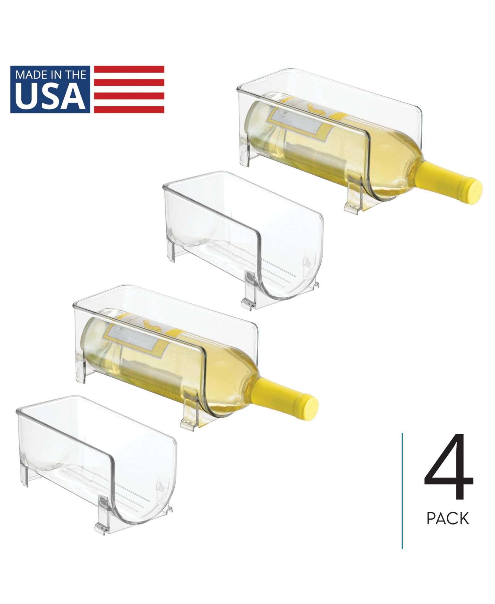 iDesign Set of 4 Stackable Holder for Water or Spirit Bottles