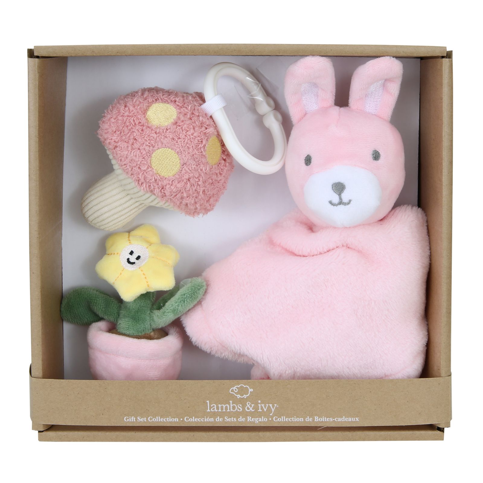 Lambs & Ivy Набор мягких игрушек Garden Bunny, 3 предмета для младенцев