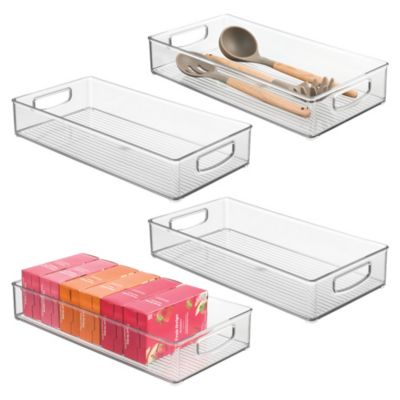 Контейнер для хранения iDesign Stackable Pantry с ручками, набор из 4 шт., прозрачный