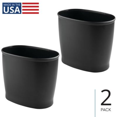 Набор из 2 шт. пластиковых мусорных ведер iDesign Oval 2.1 Gallon / 8 Liter, черный