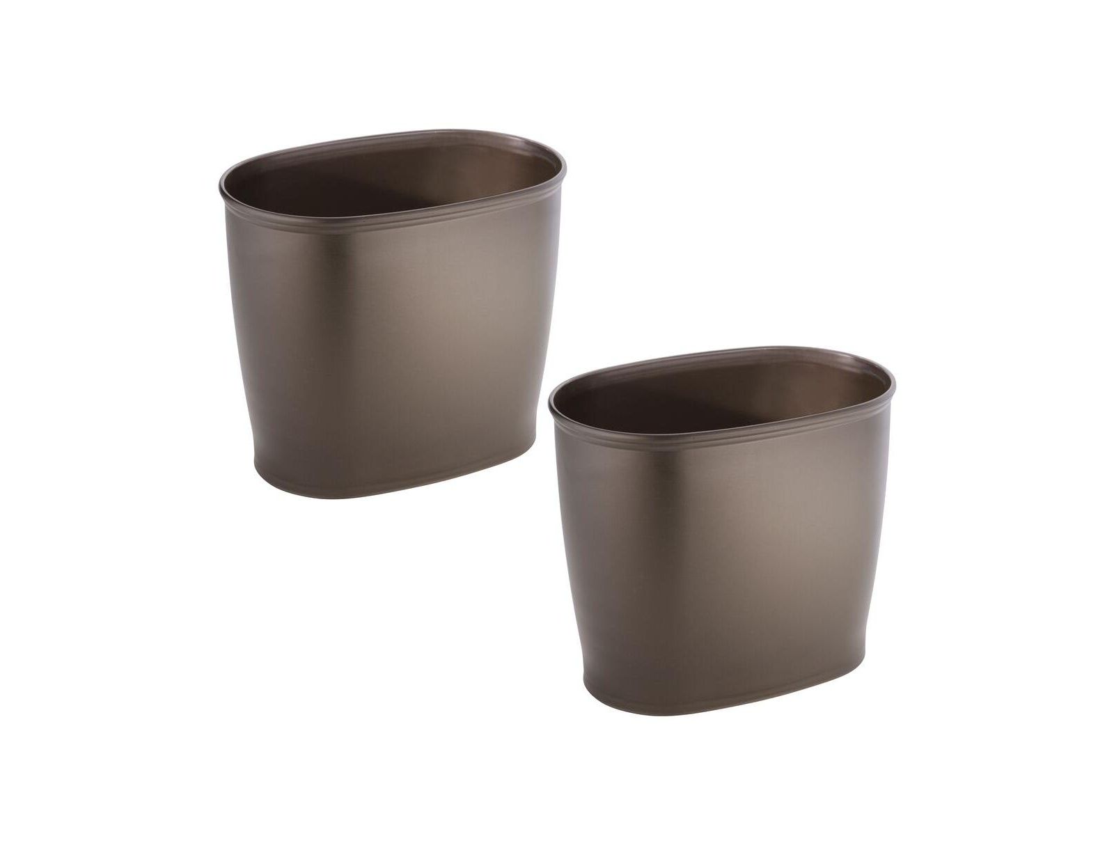 Мусорное ведро для ванной iDesign Small Oval Plastic, 2 шт., бронзовое