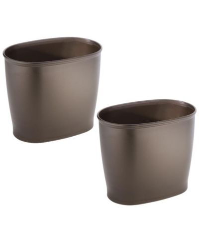 Мусорное ведро для ванной iDesign Small Oval Plastic, 2 шт., бронзовое