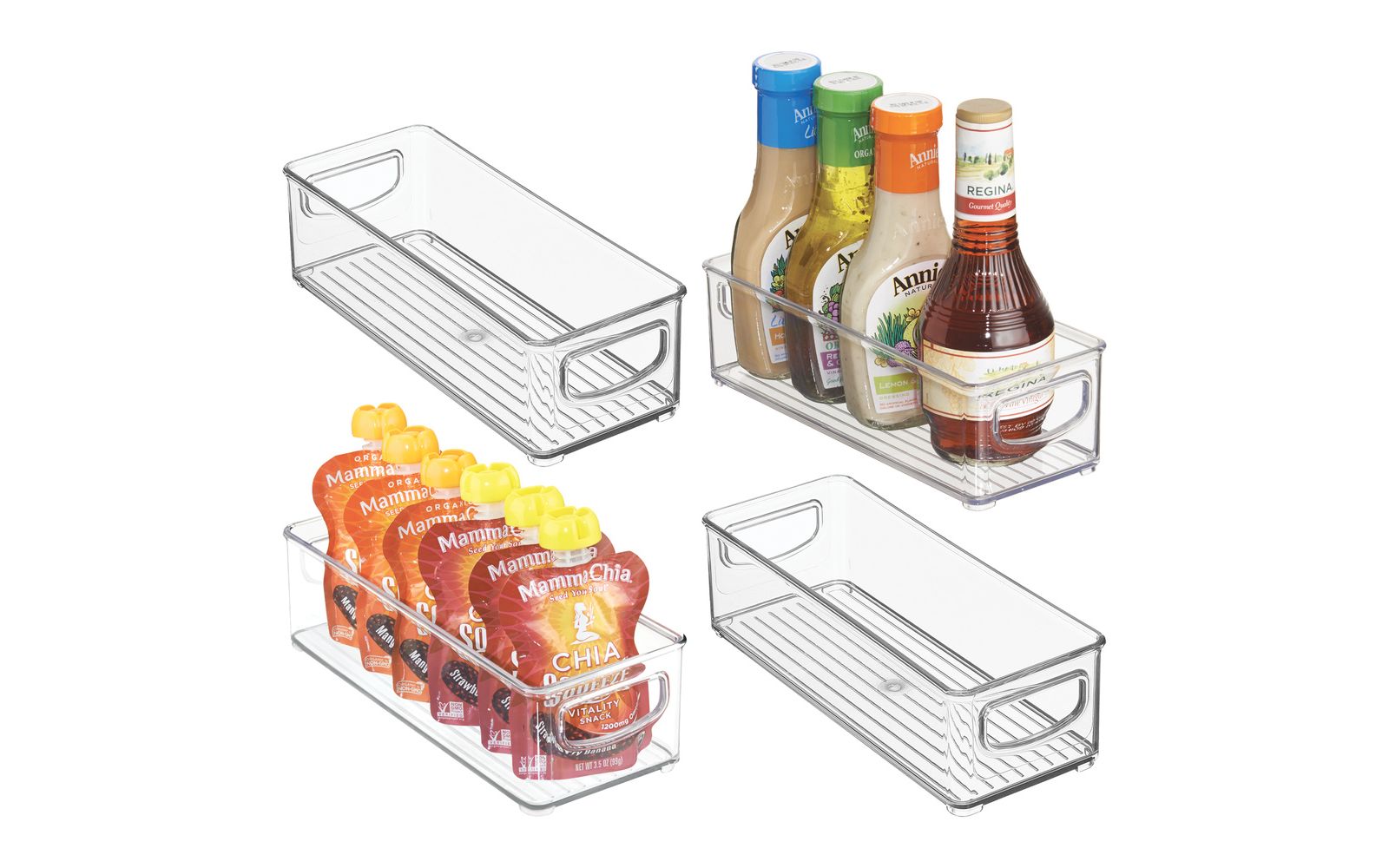 Набор из 4 пластиковых контейнеров iDesign Stackable Pantry Bin с ручками
