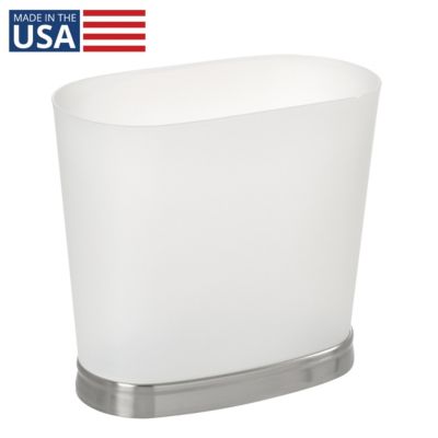 Маленькая овальная корзина для мусора в ванную iDesign - Frost/Brushed Nickel